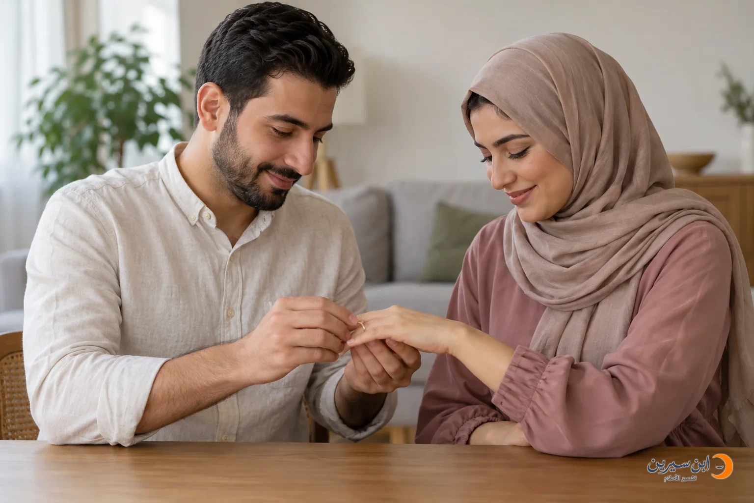 إلباس دبلة الخطوبة مع ظهور الشخصين