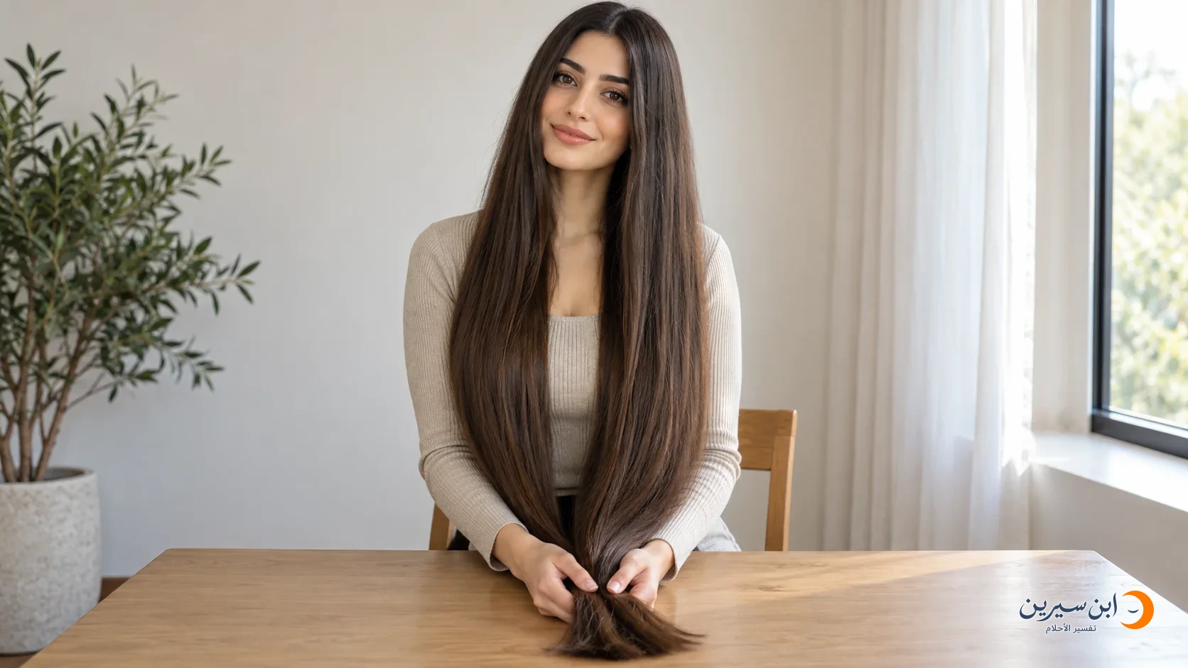 امرأة بشعر طويل