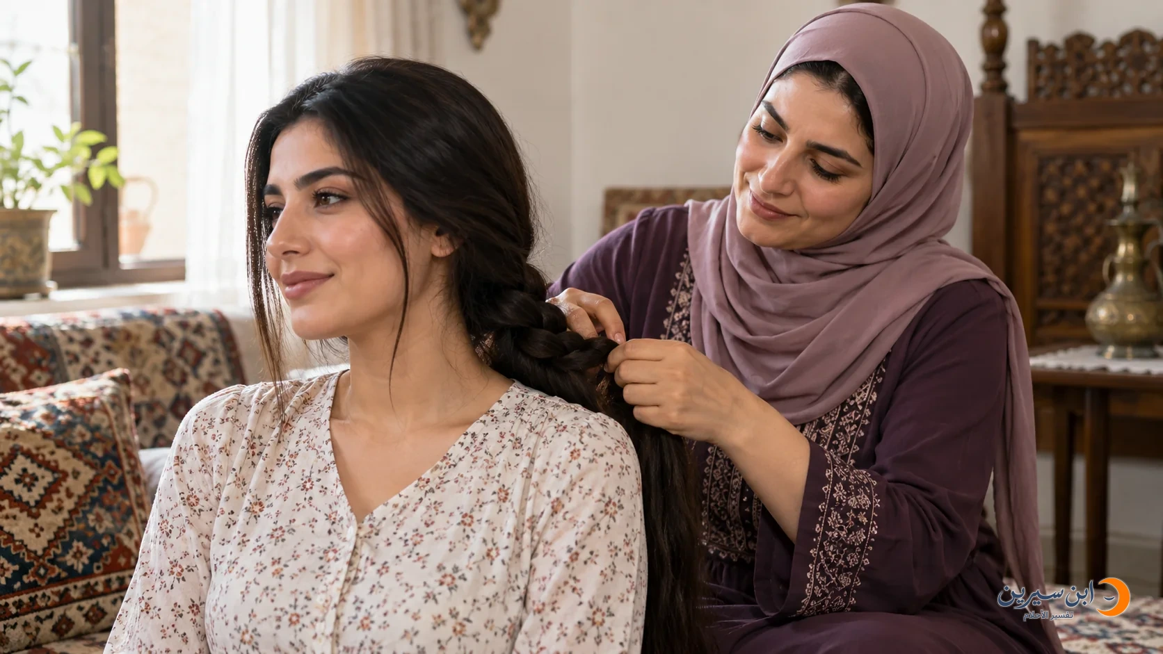 تضفير شعر امرأة