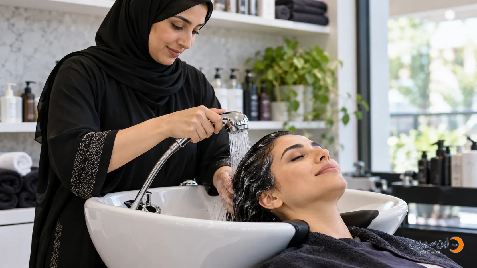 غسل الشعر بالماء